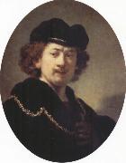 REMBRANDT Harmenszoon van Rijn Self-Portrait with Hat and Gold Chain France oil painting artist